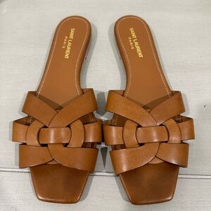 Saint Laurent Maine Slides in Ambra